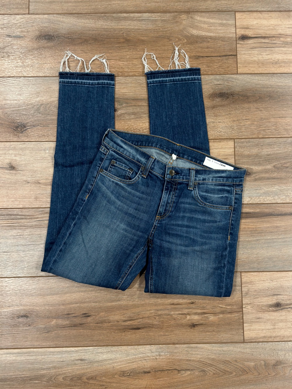 RAG & BONE Casual Low rise Distressed Raw Hem Straight Leg Jeans | Size 27